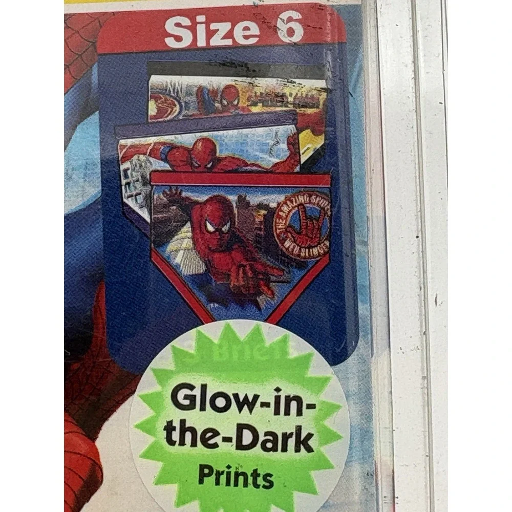 Vintage 2007 Fruit Of The Loom Funpals Spider-Man Glow Boys Briefs Size 6 Sealed